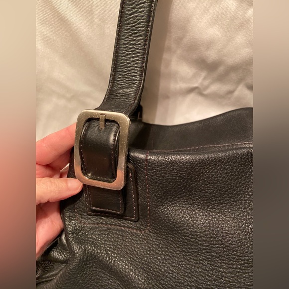 Cole Haan Black Pebble Leather Hobo Satchel Bag - Picture 4 of 13